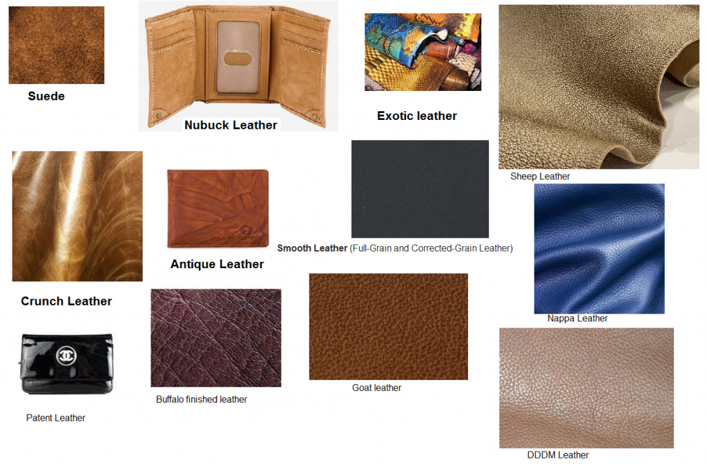 Different types of leather